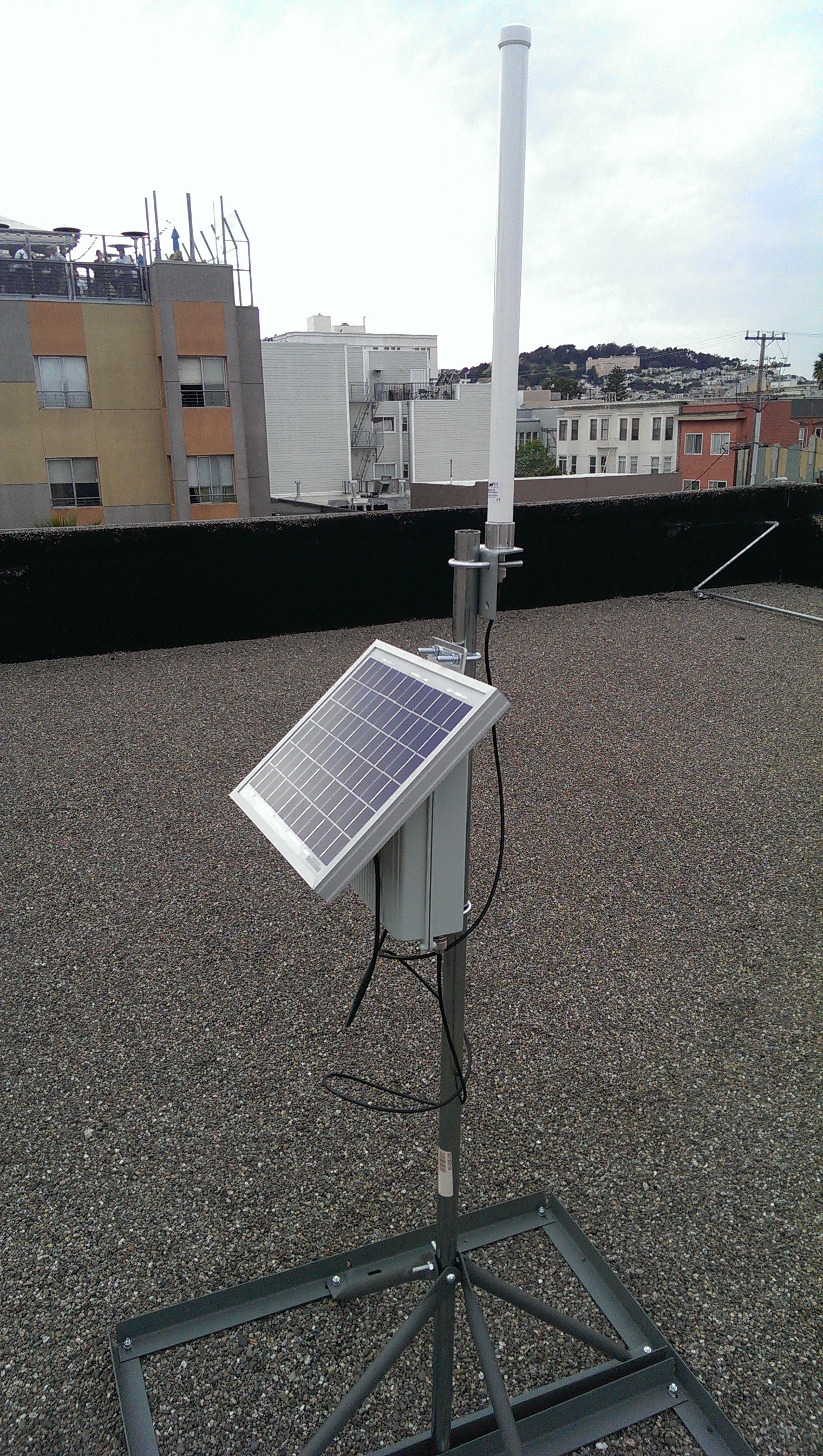 A LoRa node on a rooftop in San Francisco